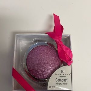 Danielle Creations Pink Glitter Compact Mirror